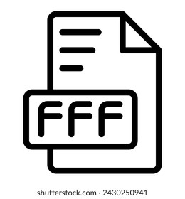 Fff icon outline style design image file. image extension format file type icon. vector illustration