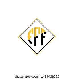 Diseño de logotipo de letra FFF en seis estilos. FFF polígono, círculo, triángulo, hexágono, estilo plano y simple con logo de letra de variación de color blanco y negro en una mesa de trabajo. Logotipo minimalista y clásico de FFF