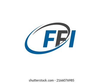 FFI letter creative modern elegant swoosh logo design