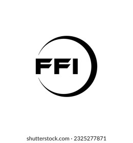 FFI letter logo design in illustration. Vector logo, calligraphy designs for logo, Poster, Invitation, etc.
