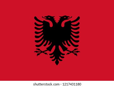 Fflag of Albania  vector illustration