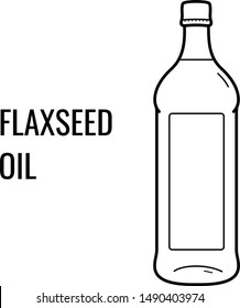 Fflaxseed oil. Vector outline icon.