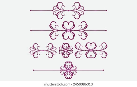 Ffloral border illustration png set.