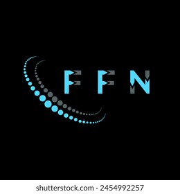 Diseño abstracto del logotipo de la letra de FFN. Diseño único de FFN. FN.
