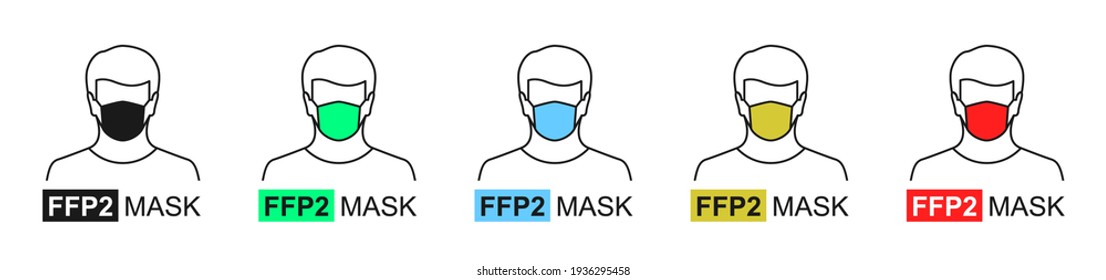 FFP2 face mask set in multiple colors