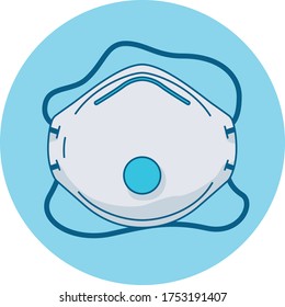 ffp2 safety mask icon showing mask only, part of a safety at work icon set