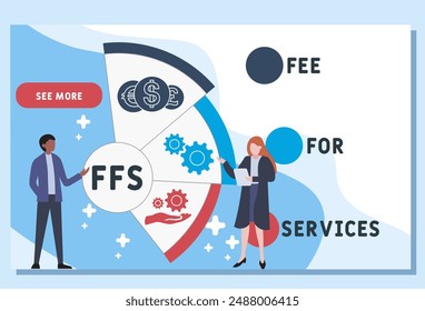 FFS - fee for services acronym. business concept background. vector illustration concept with keywords and icons. lettering illustration with icons for web banner, flyer, landing