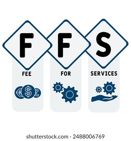 FFS - fee for services acronym. business concept background. vector illustration concept with keywords and icons. lettering illustration with icons for web banner, flyer, landing