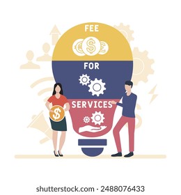 FFS - fee for services acronym. business concept background. vector illustration concept with keywords and icons. lettering illustration with icons for web banner, flyer, landing