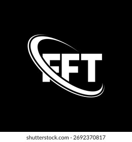 FFT-Logo. FFT-Brief. Logo-Design für FFT-Buchstaben. Initialen FFT-Logo mit Kreis und Großbuchstaben-Monogramm-Logo verbunden. FFT-Typografie für Technologie, Business und Immobilien Marke.