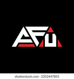 FFU triangle letter logo design with triangle shape. FFU triangle logo design monogram. FFU triangle vector logo template with red color. FFU triangular logo Simple, Elegant, and Luxurious design.