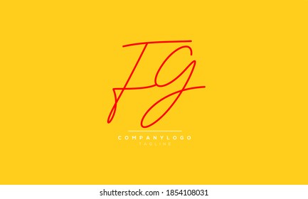 Diseño del logotipo del alfabeto de texto de letra monográfica de las iniciales abstractas FG