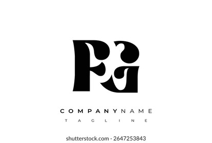 FG Creative Abstract Typography Logo Design. Elegant logo combining bold typography and creative shapes, ideal for branding and identity solutions.