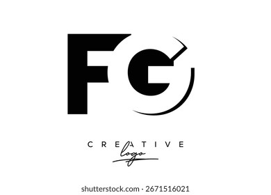 Logotipo creativo minimalista de espacio negativo de FG con monograma moderno para marca y logotipo de marca comercial con letras iniciales Diseño de logotipo para marca.