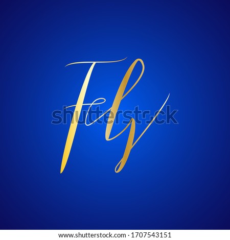 FG. F and G, Beauty vector initial logo, handwriting logo of initial signature, wedding, fashion, jewelry,  with creative template for any company or business. Stock fotó © 