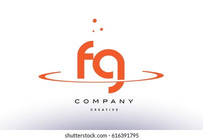 FG F G creative orange swoosh dots alphabet company letter logo design vector icon template