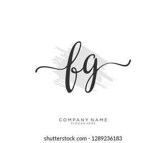 FG F G Initial handwriting logo template