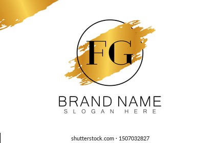 FG F G logo, FG initial logo design, Gold color, F G logo, FG Letter Logo Design Template Vector EPS