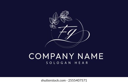  FG G F initial signature logo template vector