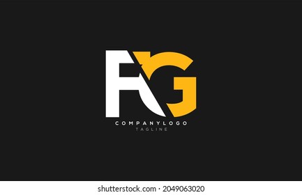FG, GF, Abstract initial monogram letter alphabet logo design