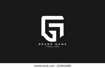 FG, GF, Abstract initial monogram letter alphabet logo design