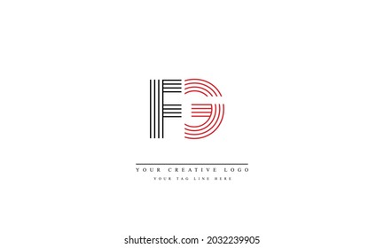 FG GF abstract vector logo monogram template