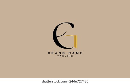 FG, GF, EG, GE, Abstract initial monogram letter alphabet logo design