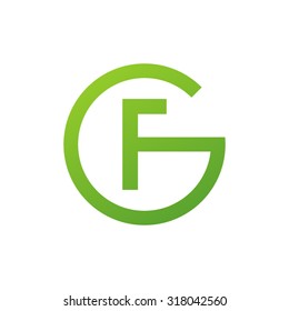 FG GF initial company circle G logo green