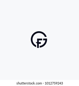 FG or GF letter logo