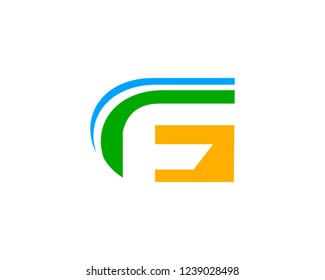 FG or GF letter logo
