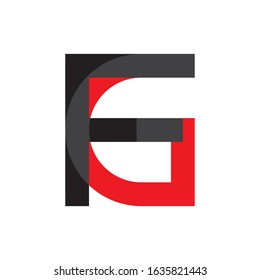 FG or GF letter logo design vector