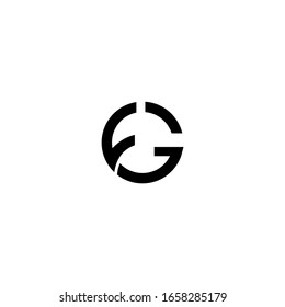 FG GF Letter Logo Design Vector
