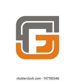 FG or GF logo initial letter design template vector