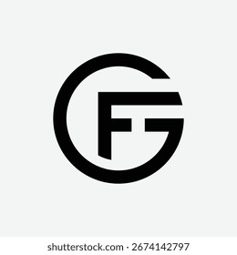 Diseño moderno del logotipo del monograma de FG GF diseñado para la marca, la identidad corporativa profesional y el uso empresarial con estilo.