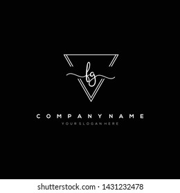 FG handwriting initial logo template vector.