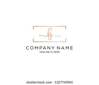 FG handwriting initial  logo vector