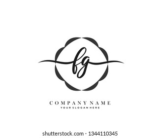 FG handwriting initial  logo vector