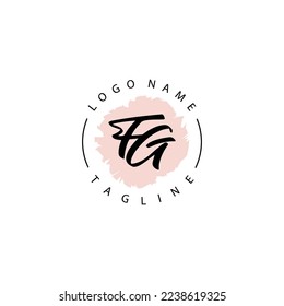 FG Initial handwriting with circle brush watercolor