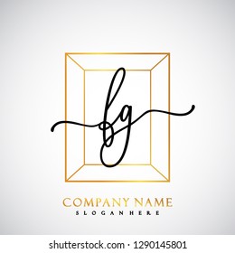 FG Initial Handwriting logo template vector