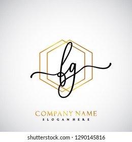 FG Initial Handwriting logo template vector