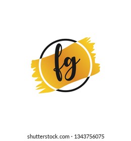 FG  Initial Handwriting logo template vector