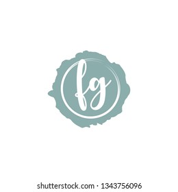 FG  Initial Handwriting logo template vector