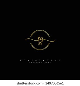 FG initial handwriting logo template vector
