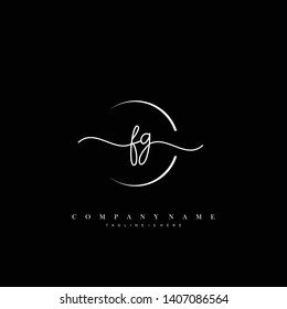 FG initial handwriting logo template vector