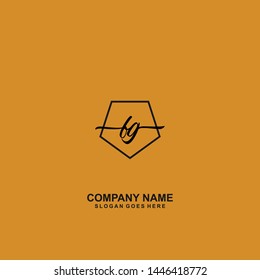 FG Initial handwriting logo template vector