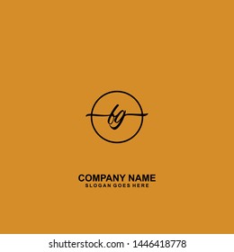 FG Initial handwriting logo template vector