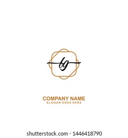 FG Initial handwriting logo template vector