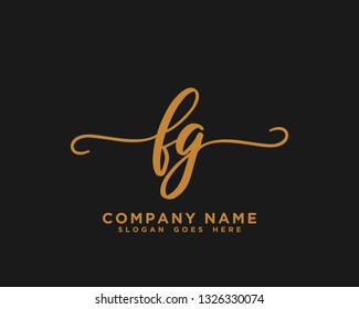 FG Initial Handwriting Logo Vector
