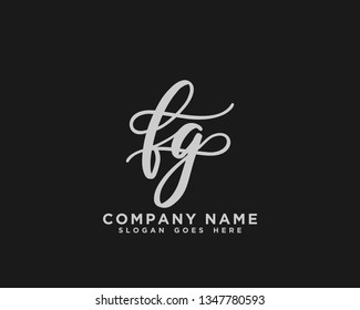 FG Initial Handwriting Logo Vector