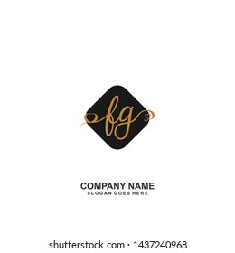 FG Initial handwriting logo vector